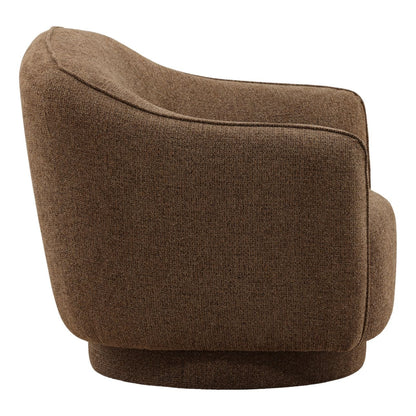 Milan Chocolate Woven Chenille Fabric Chair 43.5 in Wide