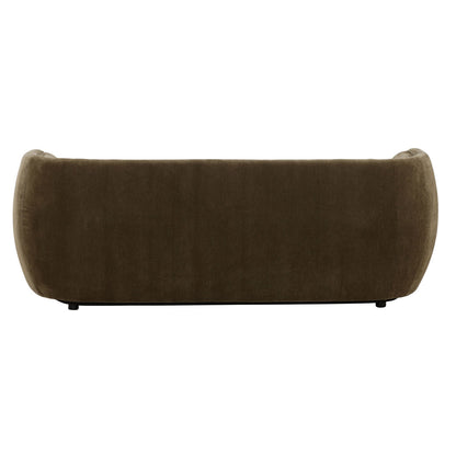 Olive Velvet Fabric Sofa 85.5 in Wide