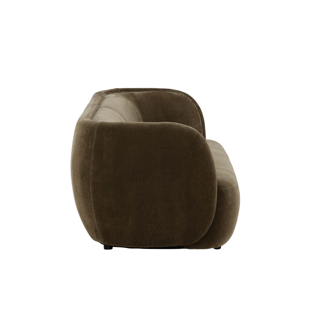 Olive Velvet Fabric Sofa 85.5 in Wide