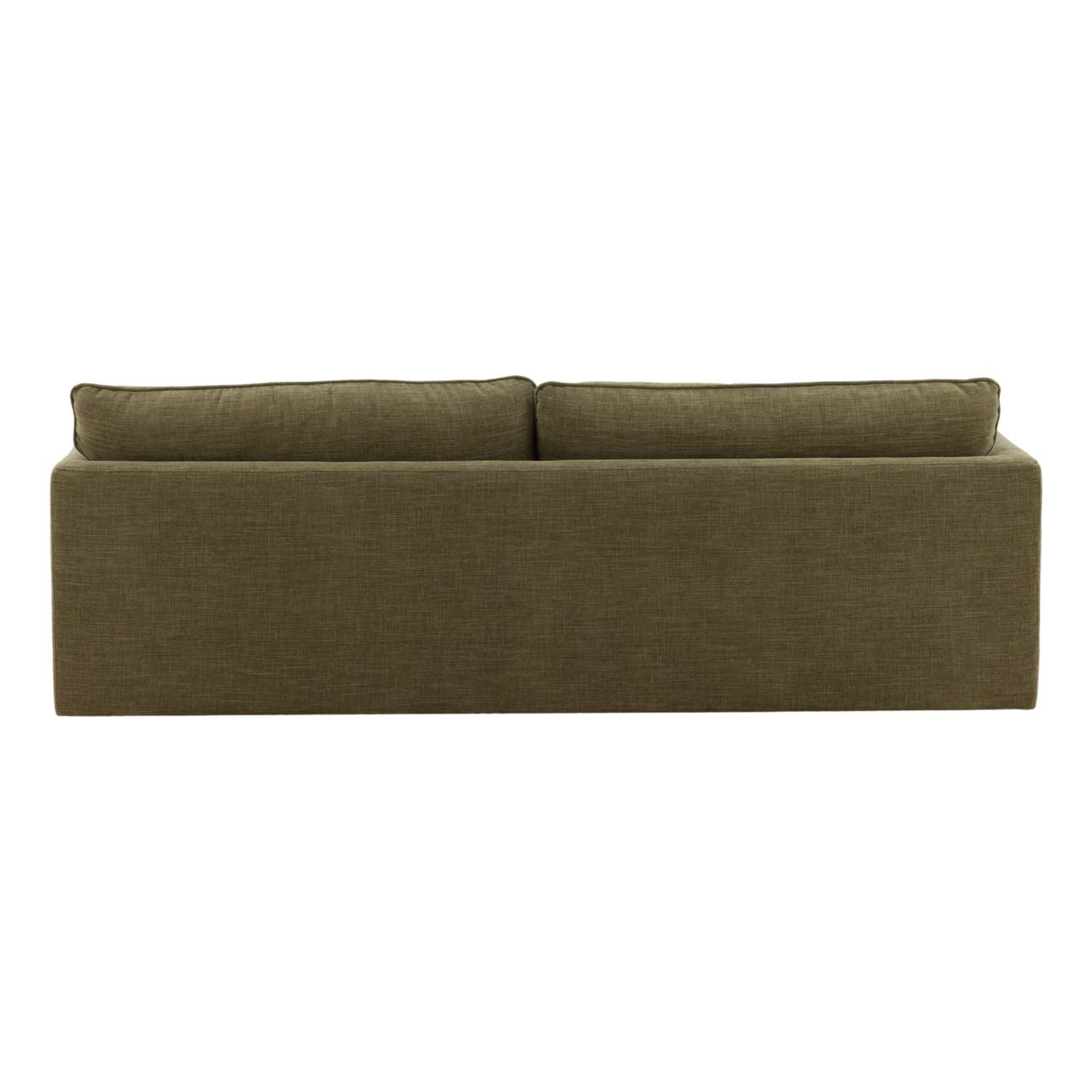 Topanga Green Two-Tone Basketweave Fabric Sofa 90 in Wide