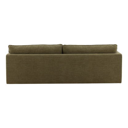 Topanga Green Two-Tone Basketweave Fabric Sofa 90 in Wide