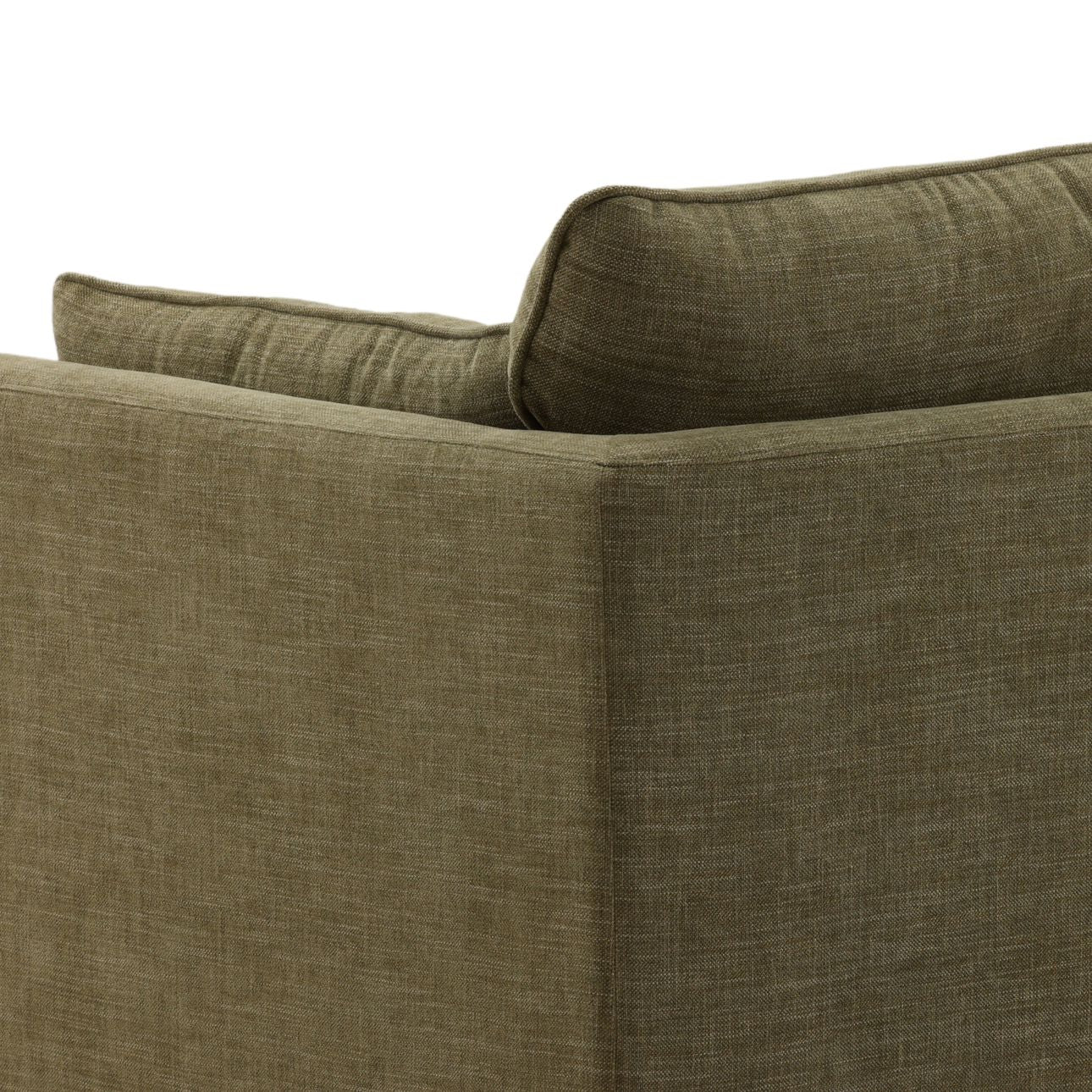 Topanga Green Two-Tone Basketweave Fabric Sofa 90 in Wide