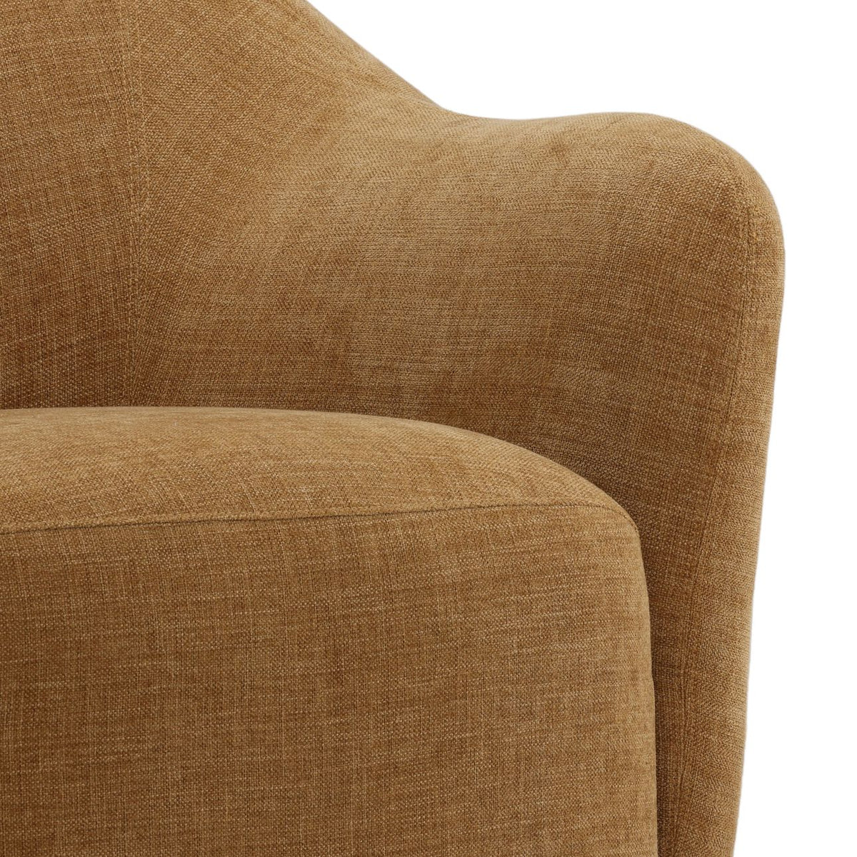 Crafted Two-Tone Basketweave Fabric and Rubber Wood Sofa