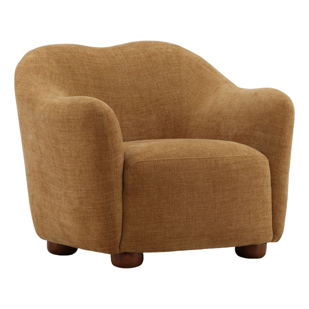 Crafted Two-Tone Basketweave Fabric and Rubber Wood Sofa