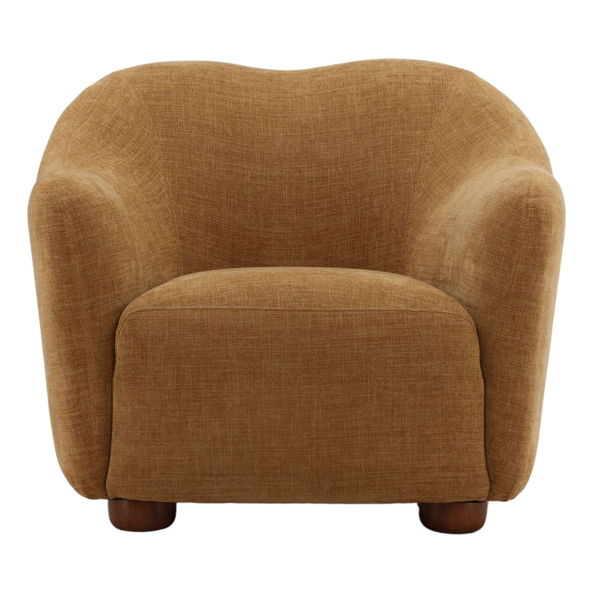 Crafted Two-Tone Basketweave Fabric and Rubber Wood Sofa