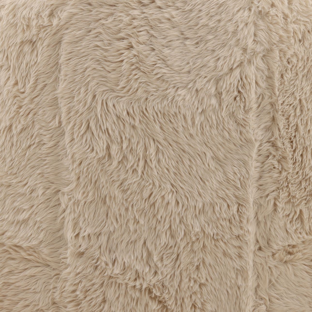 Cream and Dark Brown Faux Fur Fabric and Rubber Wood Chair 32.5 in Wide
