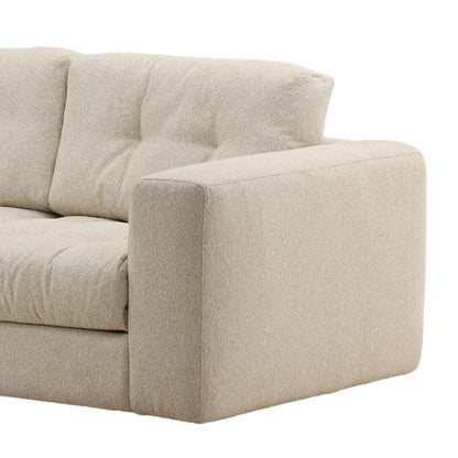 Vista Oatmeal Boucle Fabric Sofa 106 in Wide