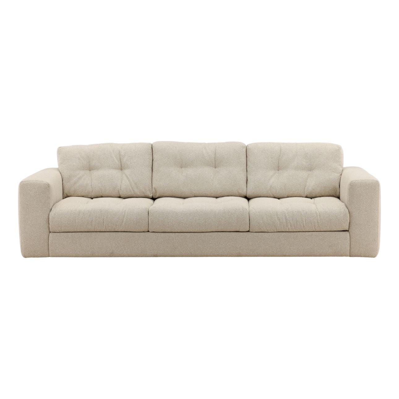 Vista Oatmeal Boucle Fabric Sofa 106 in Wide