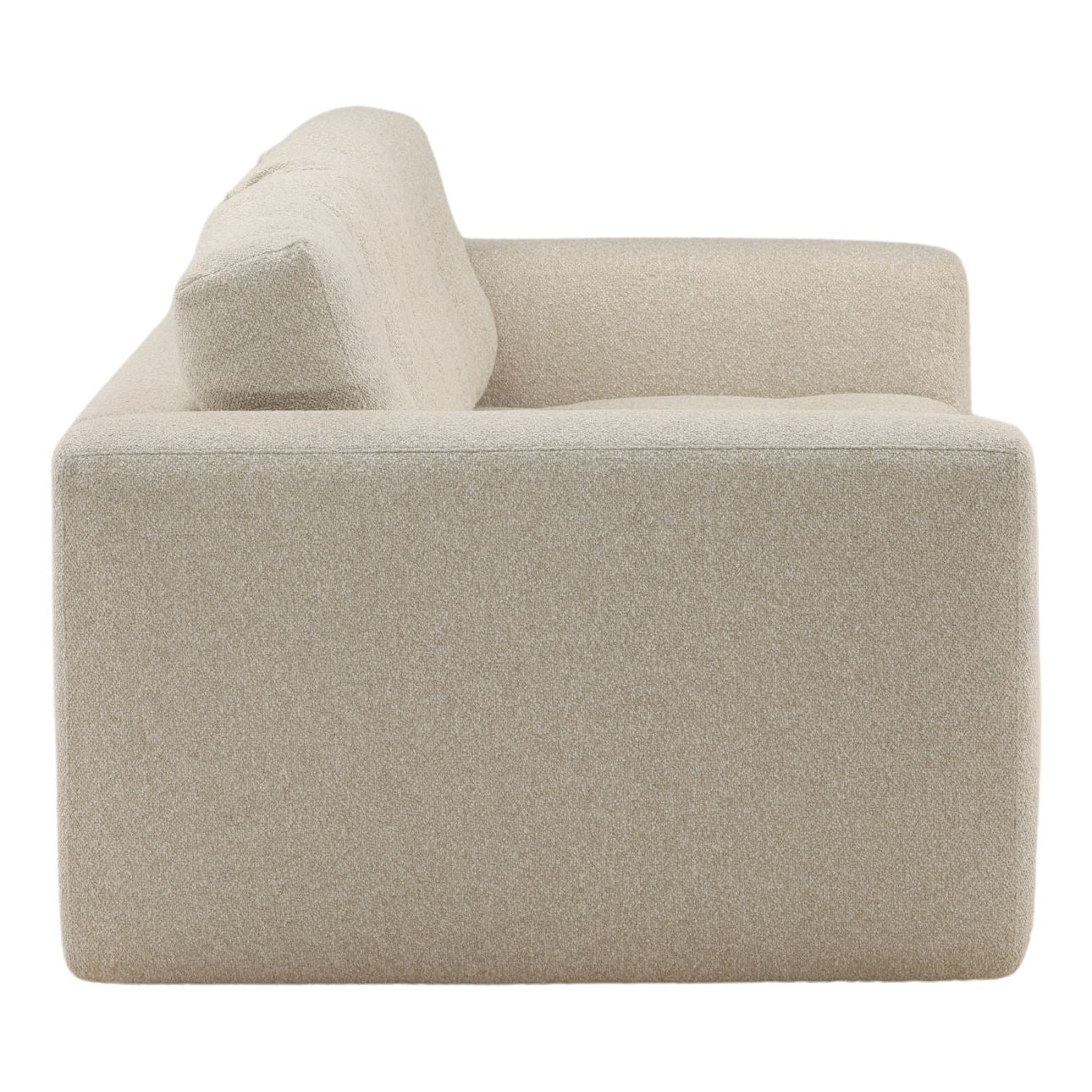 Vista Oatmeal Boucle Fabric Sofa 106 in Wide