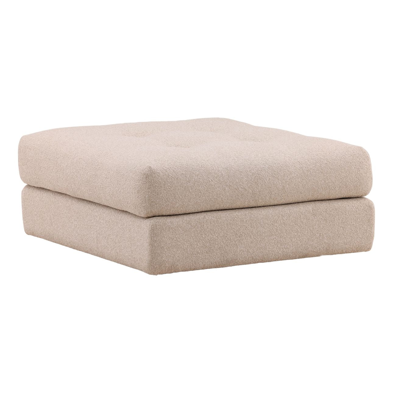 Vista Oatmeal Boucle Fabric Ottoman 39 in Wide