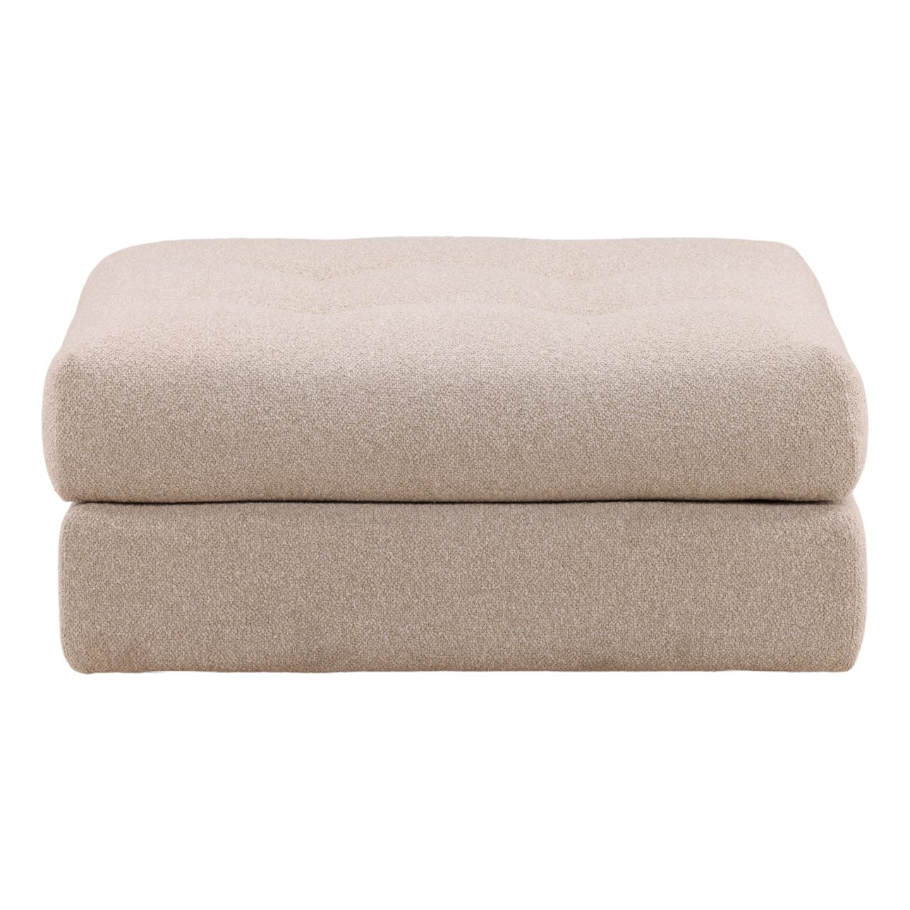 Vista Oatmeal Boucle Fabric Ottoman 39 in Wide