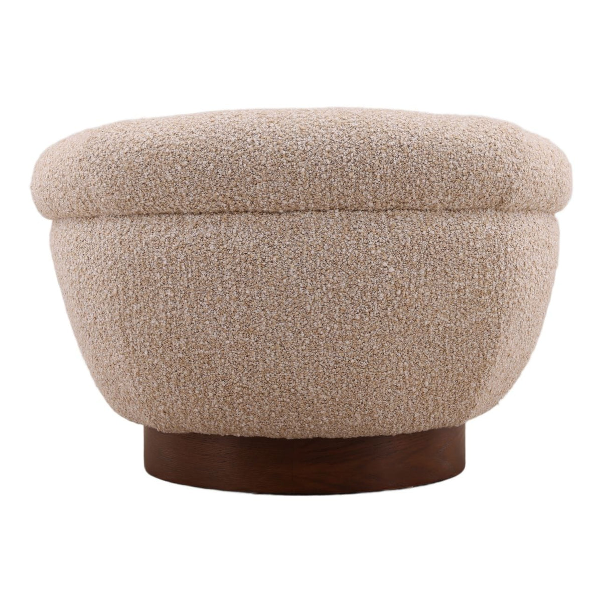 Heritage Boucle Yarn Fabric and Ash Wood Veneer Home Accent
