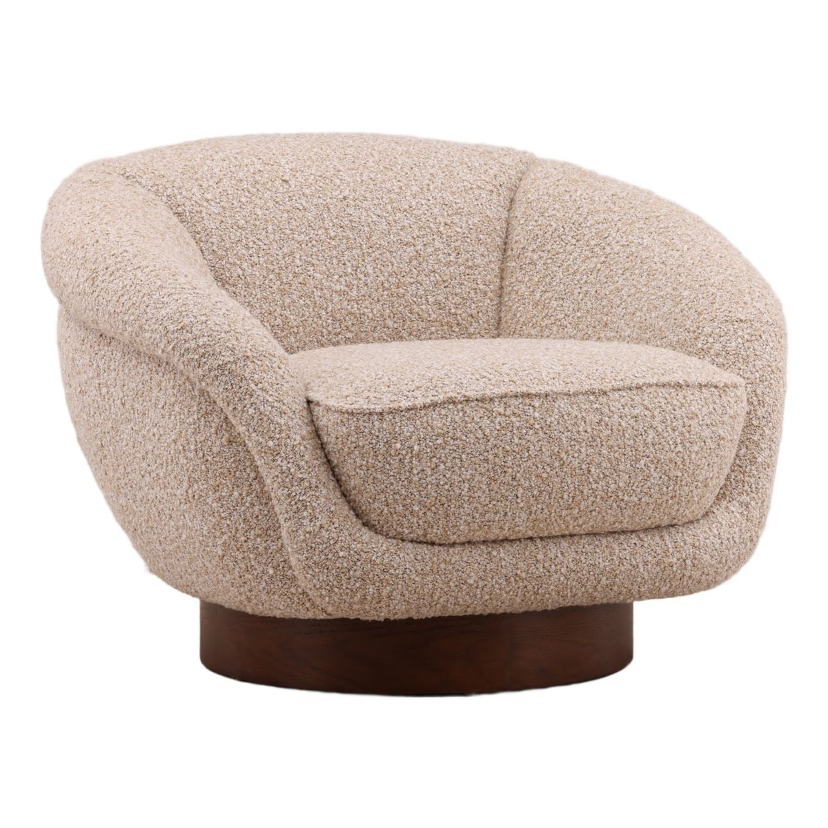 Heritage Boucle Yarn Fabric and Ash Wood Veneer Home Accent