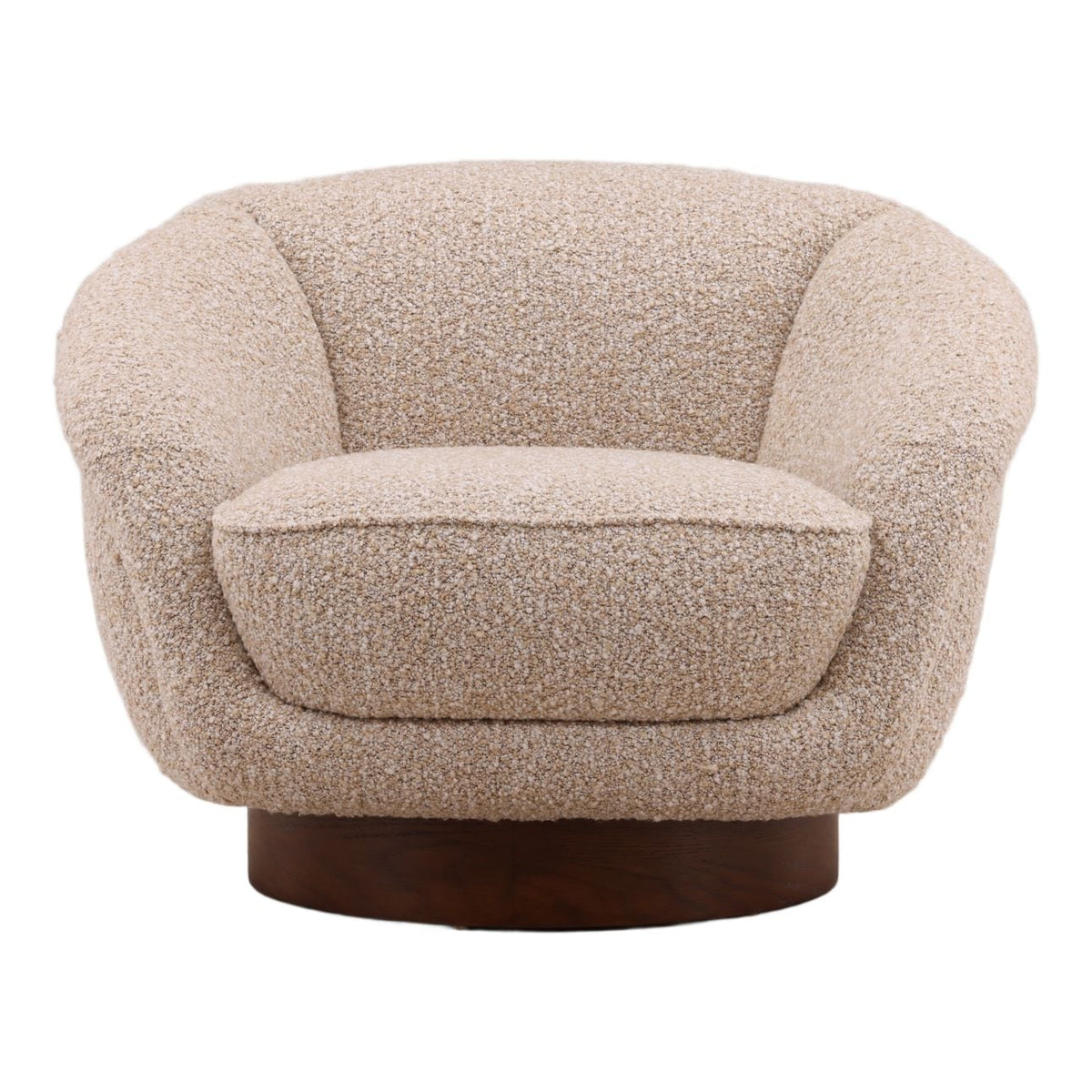 Heritage Boucle Yarn Fabric and Ash Wood Veneer Home Accent