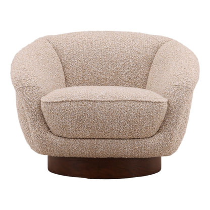Heritage Boucle Yarn Fabric and Ash Wood Veneer Home Accent