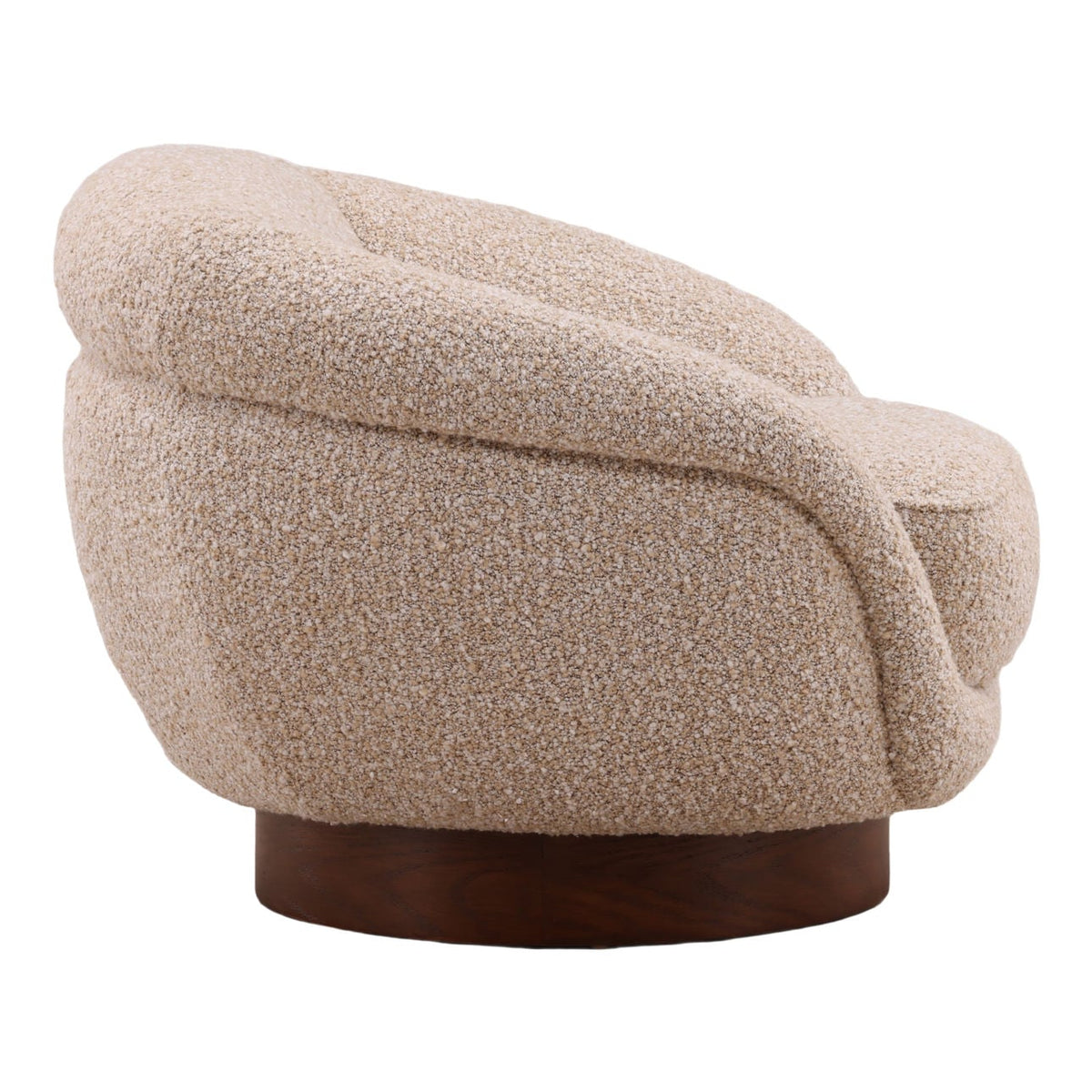 Heritage Boucle Yarn Fabric and Ash Wood Veneer Home Accent