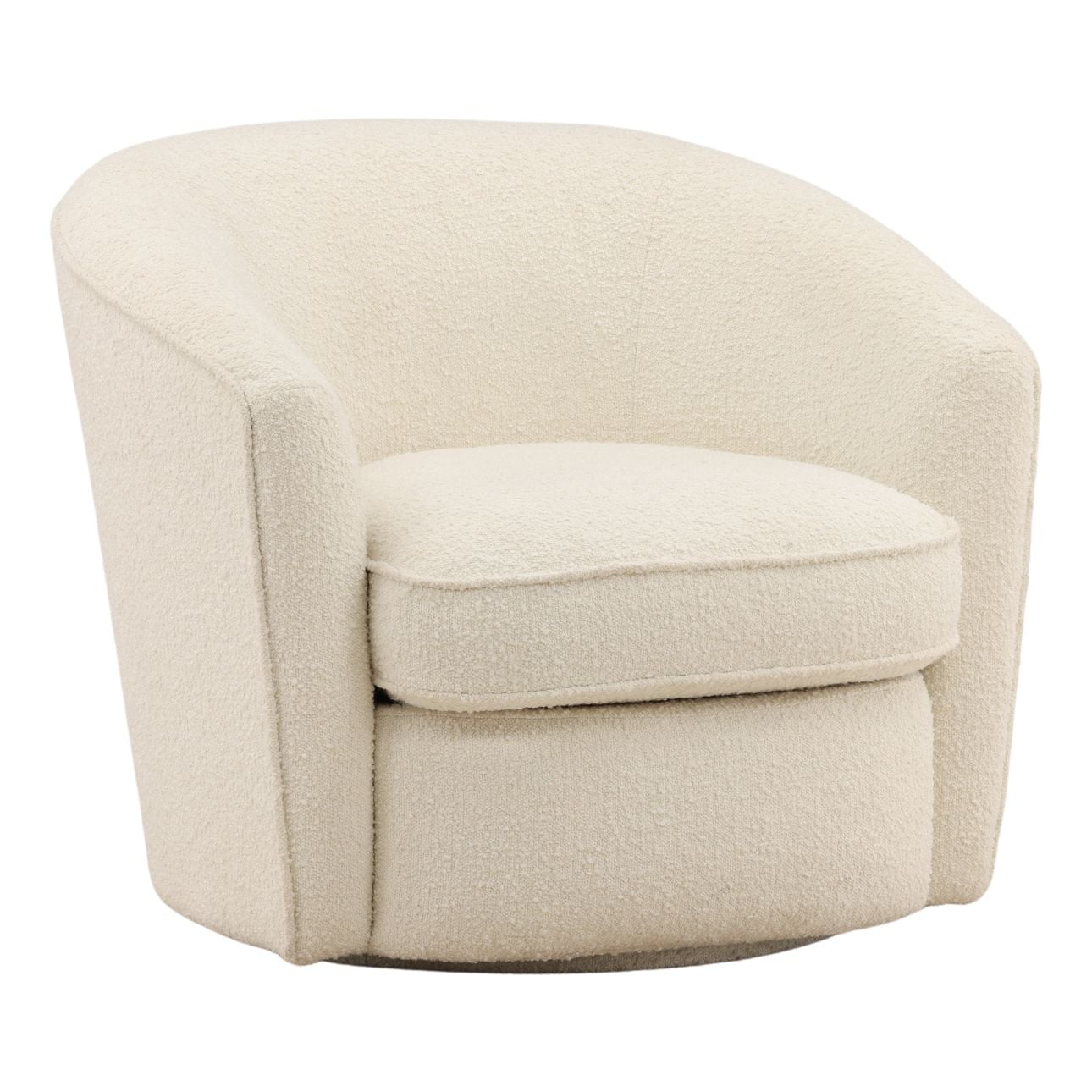 Cream Boucle Fabric Chair 33 in Wide