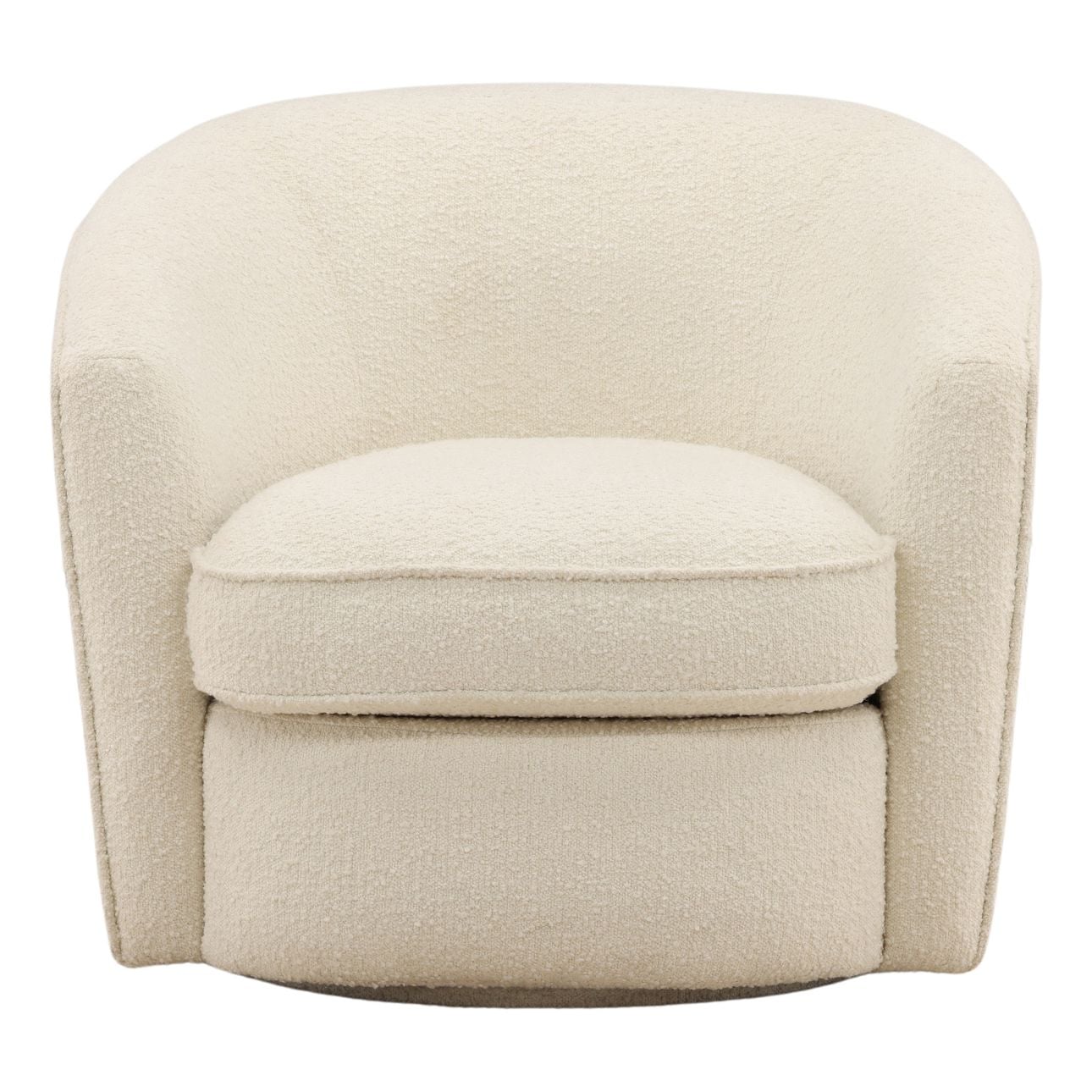 Cream Boucle Fabric Chair 33 in Wide