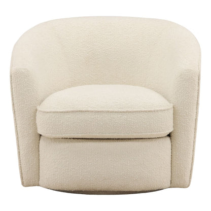 Cream Boucle Fabric Chair 33 in Wide