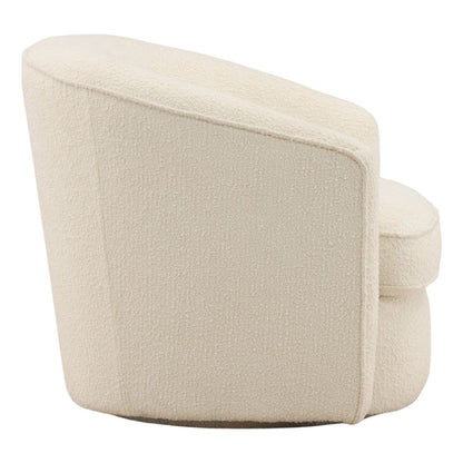 Cream Boucle Fabric Chair 33 in Wide