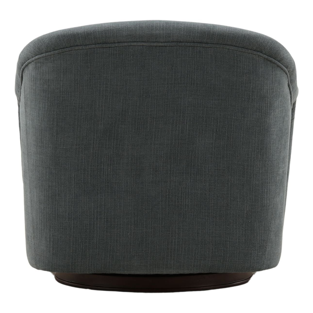 Blue and Dark Brown Basketweave Fabric and Rubber Wood Chair 34.5 in Wide