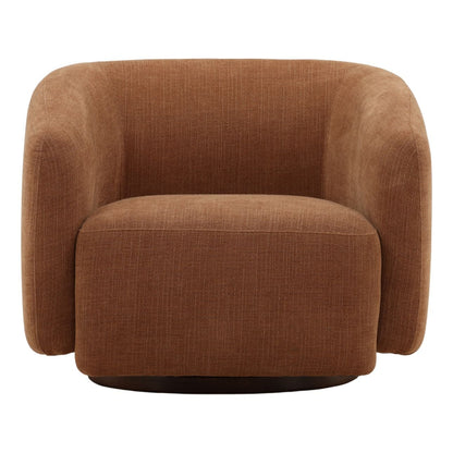 Rust and Walnut Basketweave Fabric and Rubber Wood Chair 34 in Wide