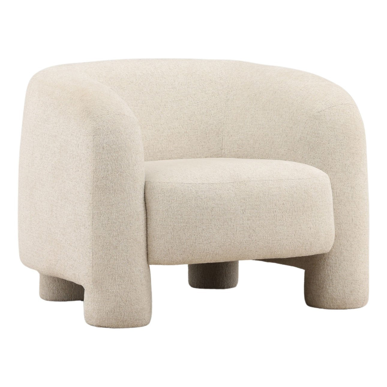 Oatmeal Chenille Fabric Chair 37.5 in Wide