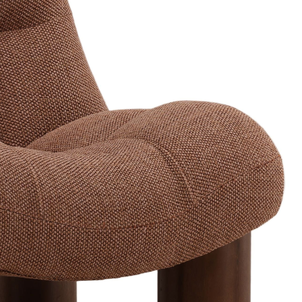 Elevated Chenille Fabric and Rubber Wood Home Accent