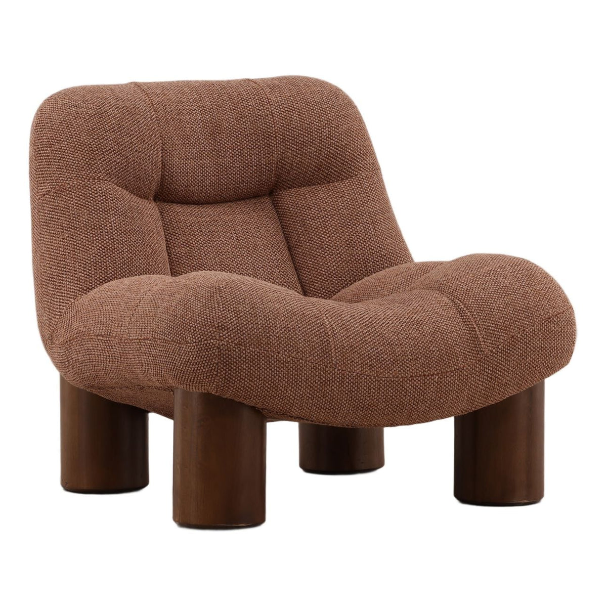 Elevated Chenille Fabric and Rubber Wood Home Accent