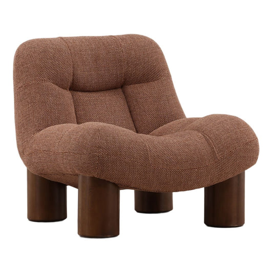 Elevated Chenille Fabric and Rubber Wood Home Accent