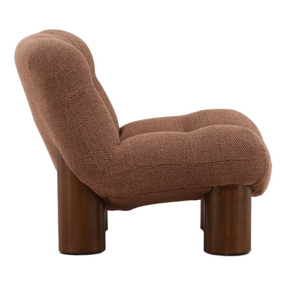 Elevated Chenille Fabric and Rubber Wood Home Accent