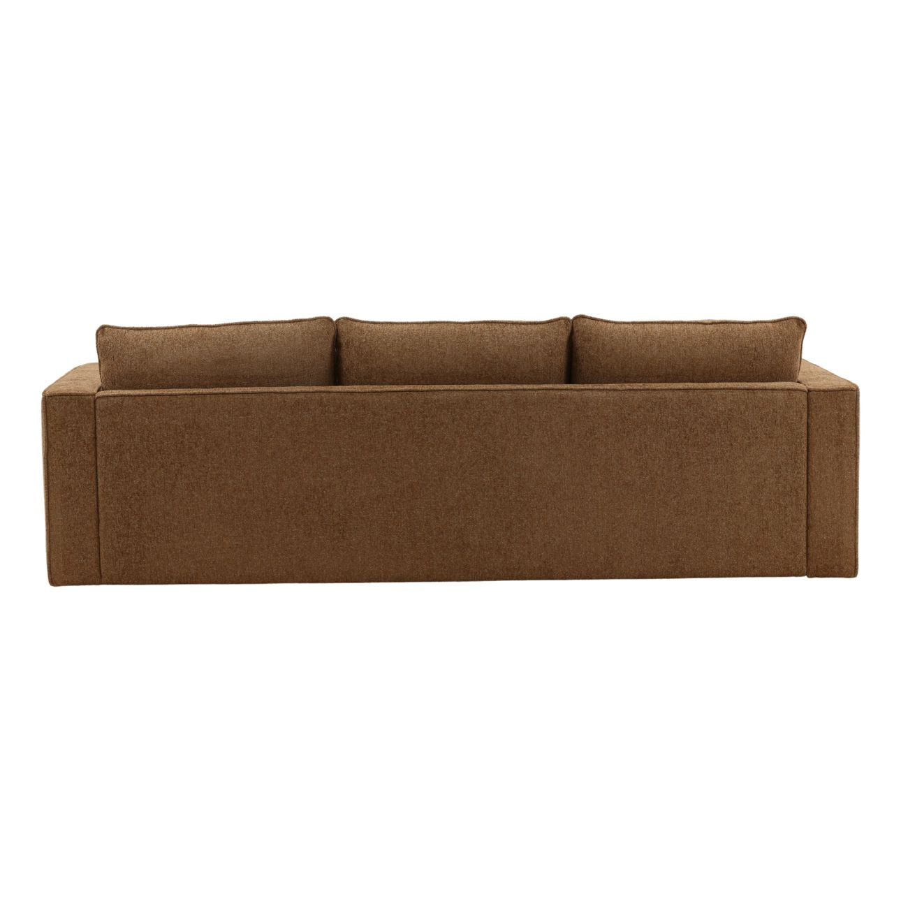 Brown Chenille Fabric and Rubber Wood Sofa 94.5 in Wide