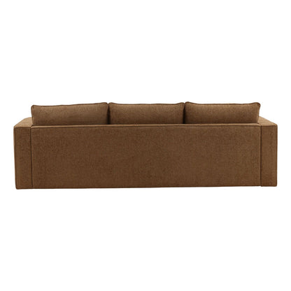 Brown Chenille Fabric and Rubber Wood Sofa 94.5 in Wide