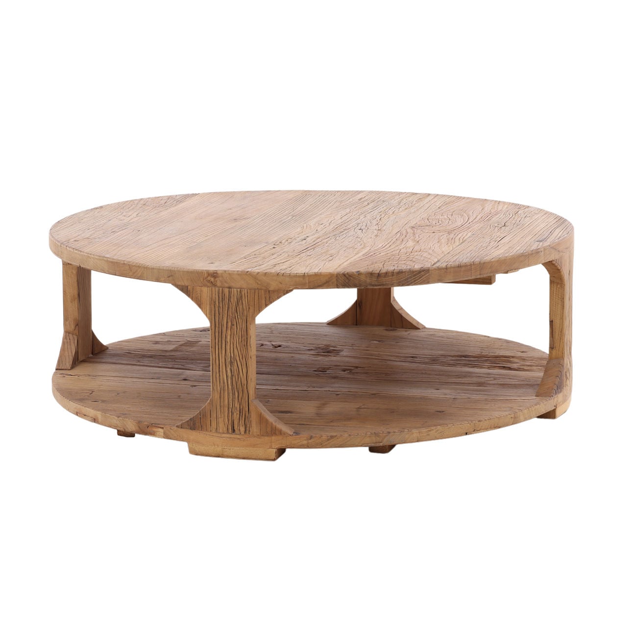 Natural Wood Sealed Finish Reclaimed Elm Wood Table 48 in Wide