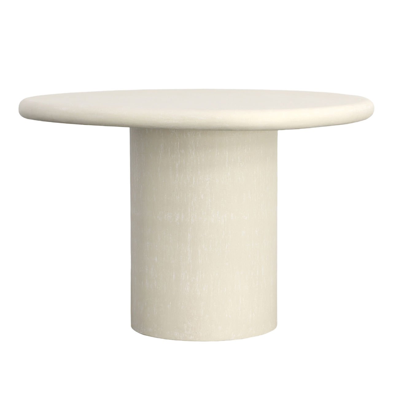 White Finish Casted Concrete Table 49 in Wide