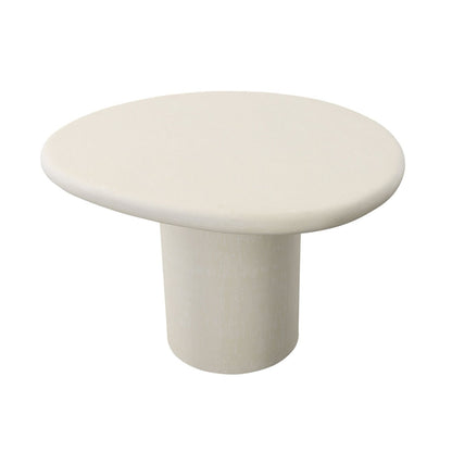 White Finish Casted Concrete Table 49 in Wide