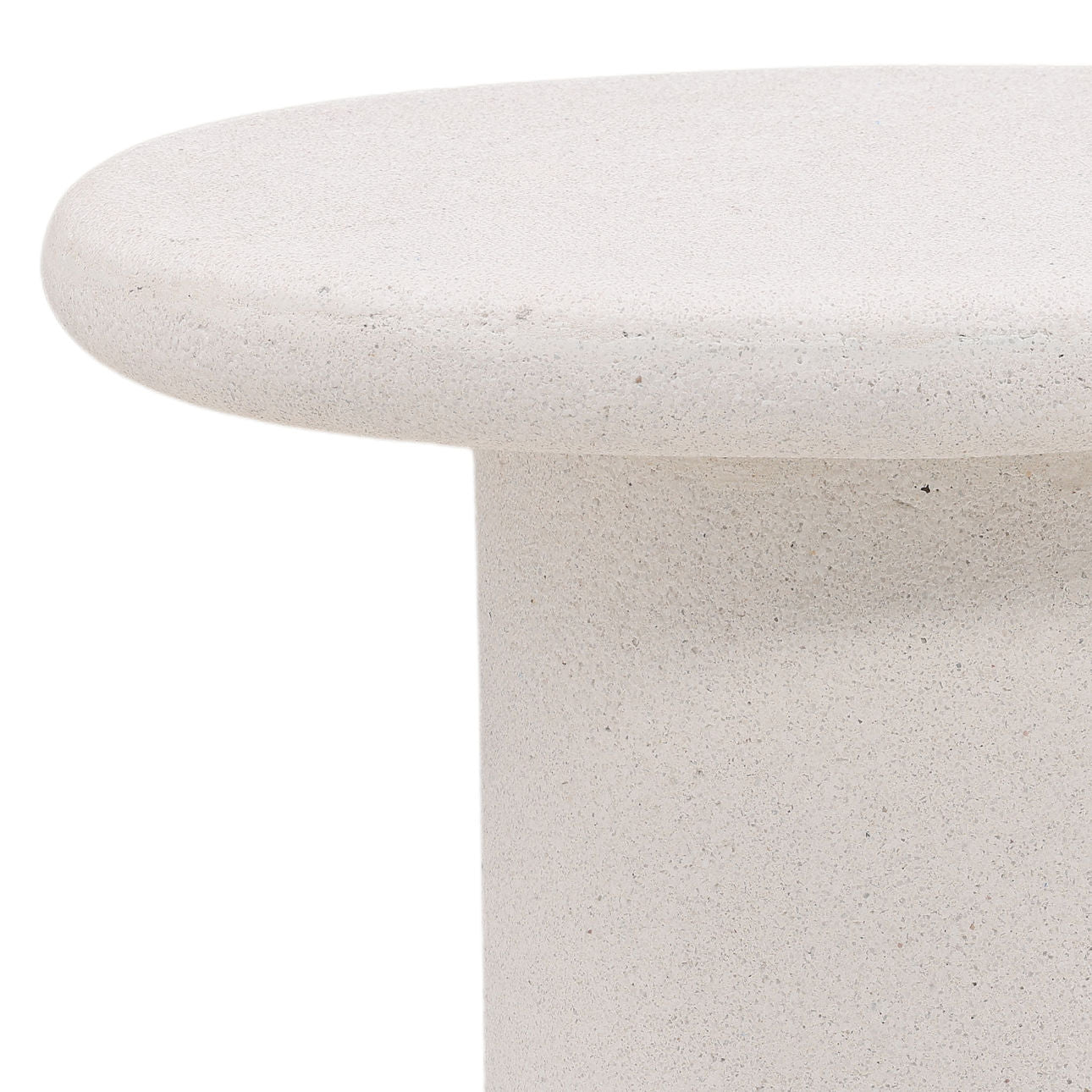 White Lightweight Concrete Terrazzo Table 18 in Wide