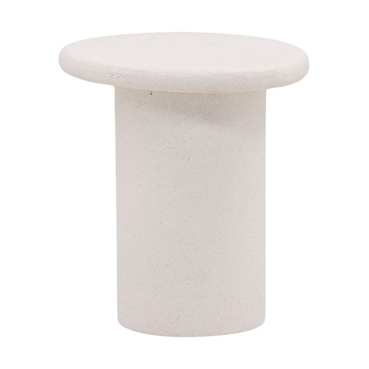 White Lightweight Concrete Terrazzo Table 18 in Wide