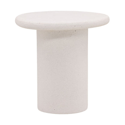 White Lightweight Concrete Terrazzo Table 18 in Wide