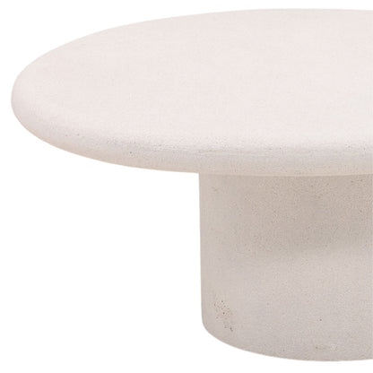 White Lightweight Concrete Table 35 in Wide