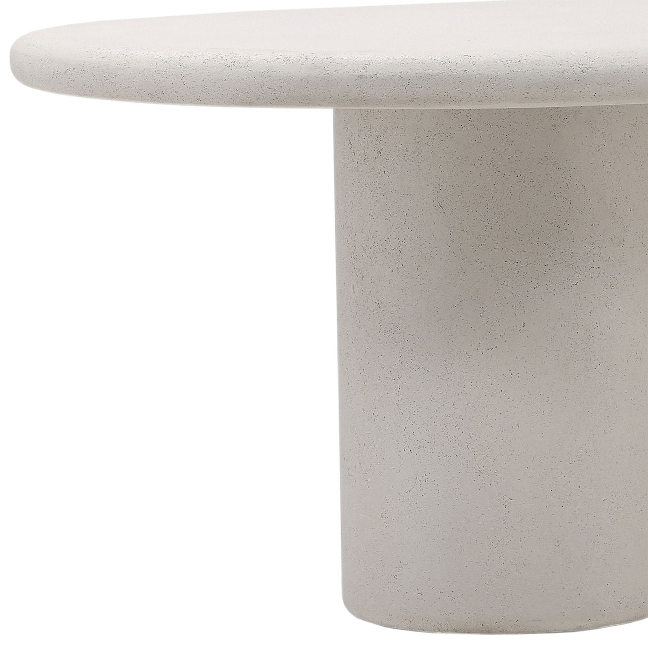 White Lightweight Concrete Table 102.5 in Wide