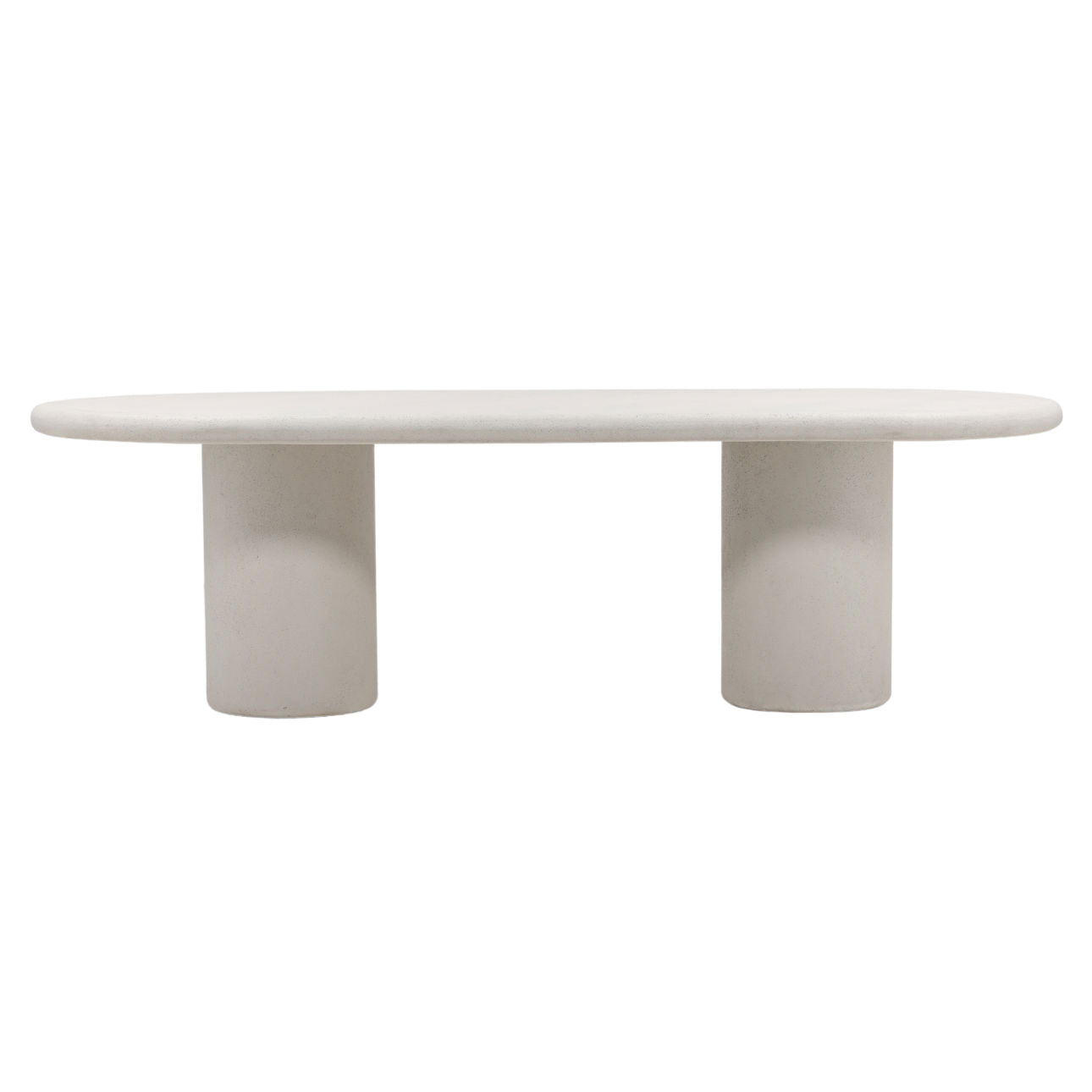 White Lightweight Concrete Table 102.5 in Wide
