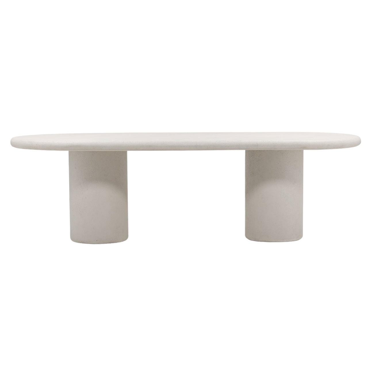 White Lightweight Concrete Table 102.5 in Wide