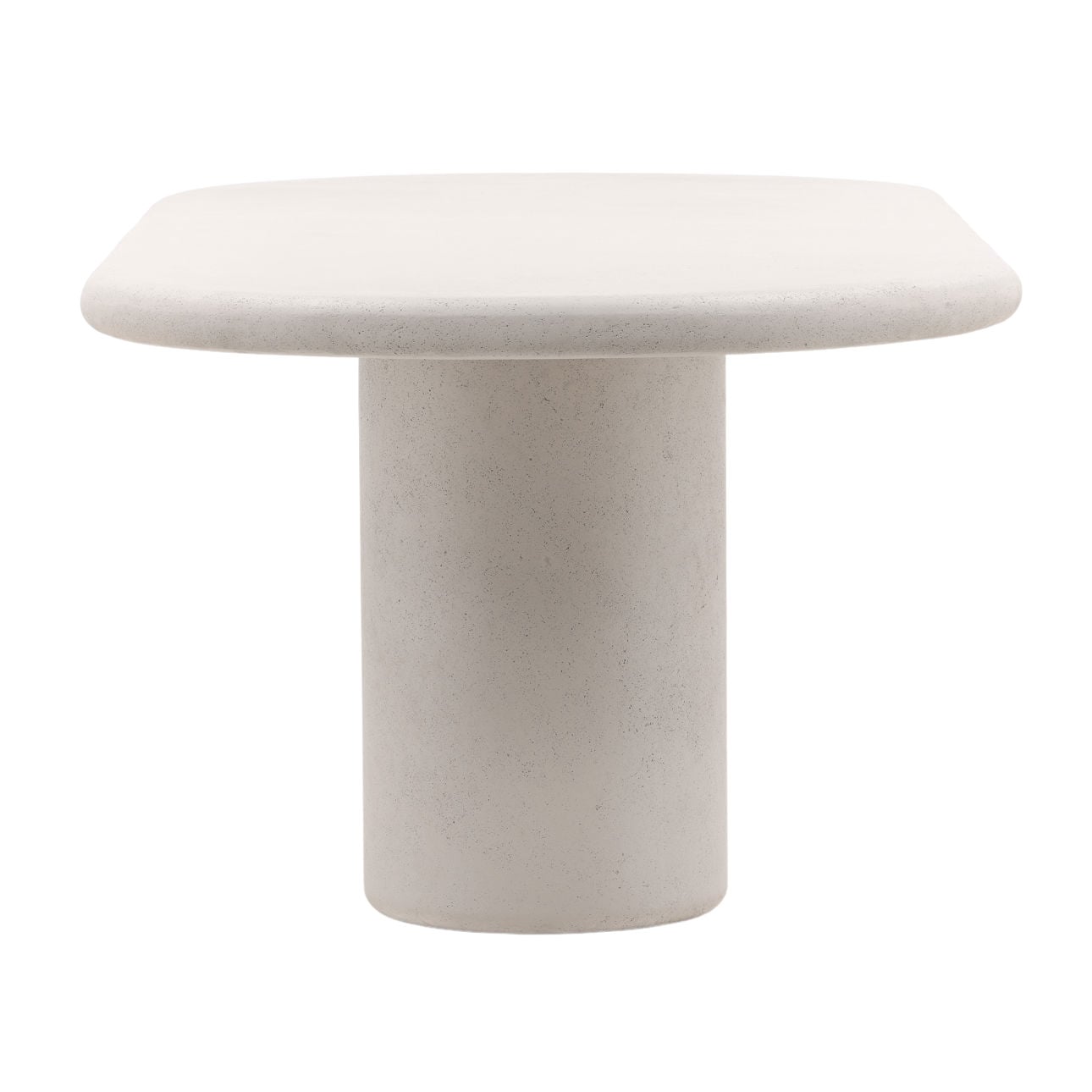White Lightweight Concrete Table 102.5 in Wide