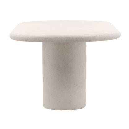 White Lightweight Concrete Table 102.5 in Wide