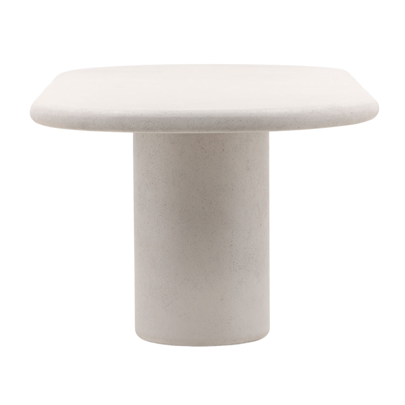 White Lightweight Concrete Table 102.5 in Wide