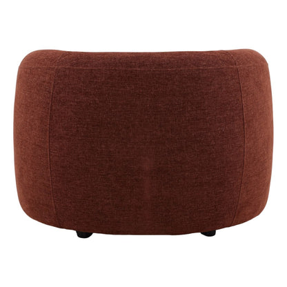Rust Basketweave Tweed Fabric Chair 40.5 in Wide