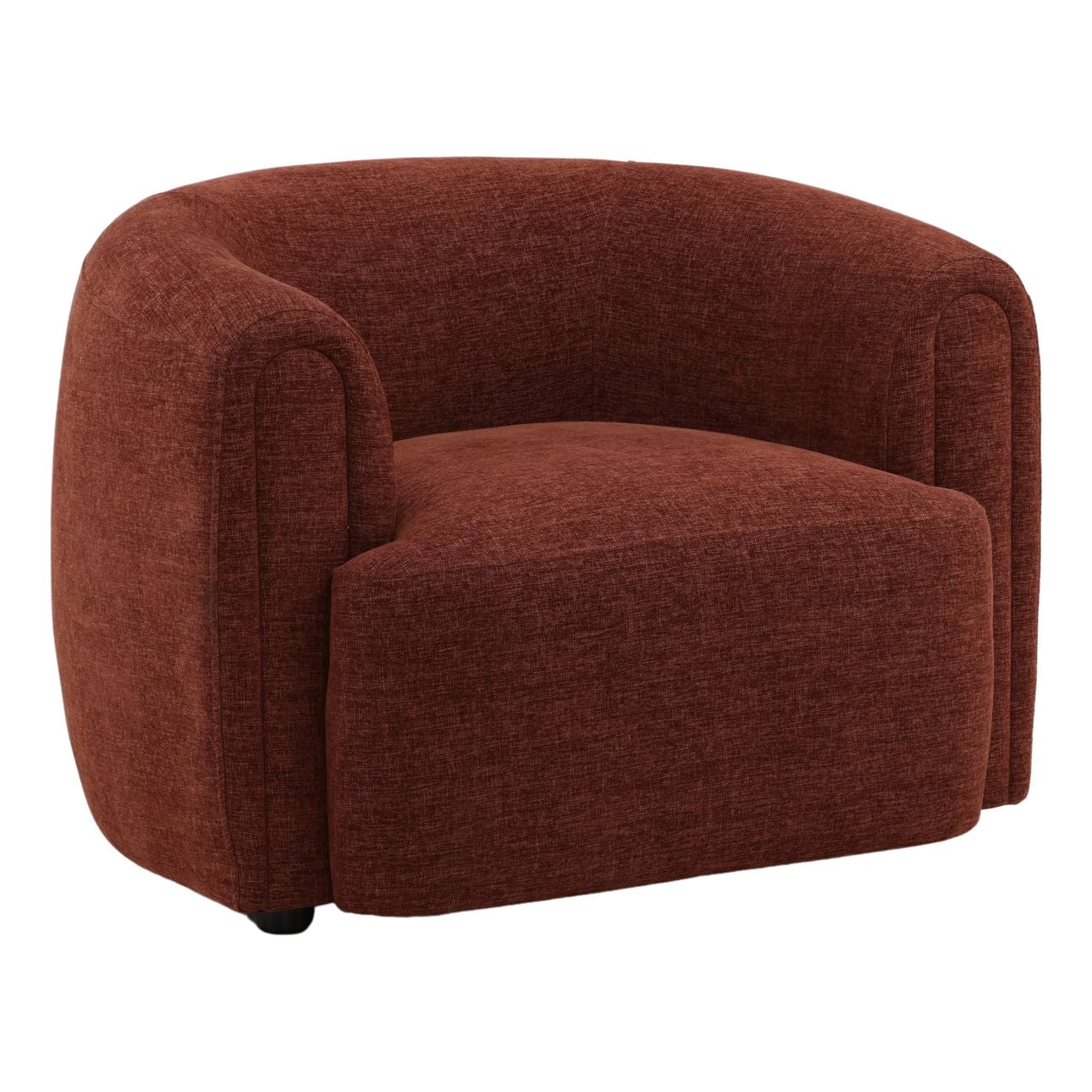 Rust Basketweave Tweed Fabric Chair 40.5 in Wide