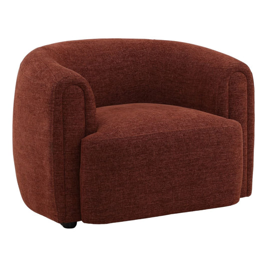 Rust Basketweave Tweed Fabric Chair 40.5 in Wide