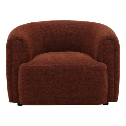 Rust Basketweave Tweed Fabric Chair 40.5 in Wide